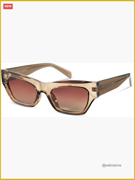 Cat Eye Polarized Sunglasses UV400 Protection Chunky Acetate Retro Shades main image 7